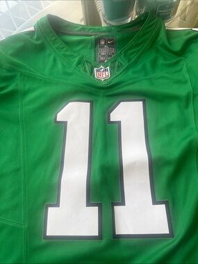 Nike Kelly Green Eagles Football Jersey with White #11